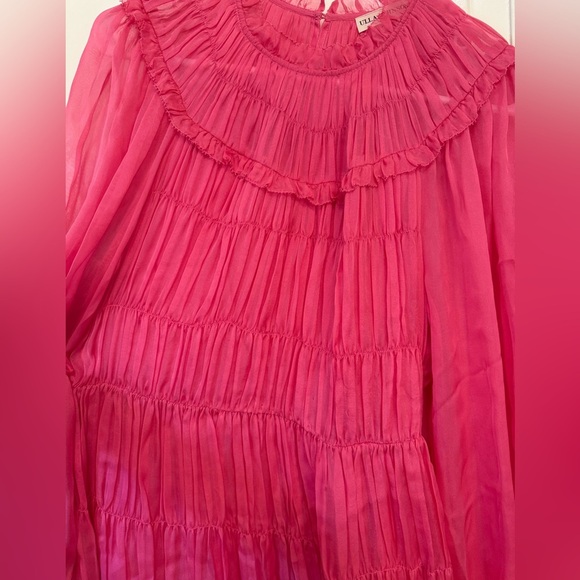 Ulla Johnson Emmeline Sheer Silk Long Sleeve Ruffle Mini Dress size 6 - Picture 6 of 6